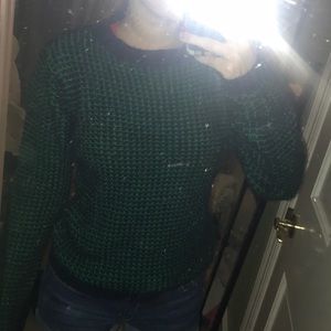 Navy and green vintage sweater